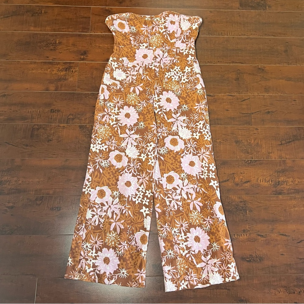 Anthropologie Brown and White Floral Jumpsuit - Picture 5 of 13